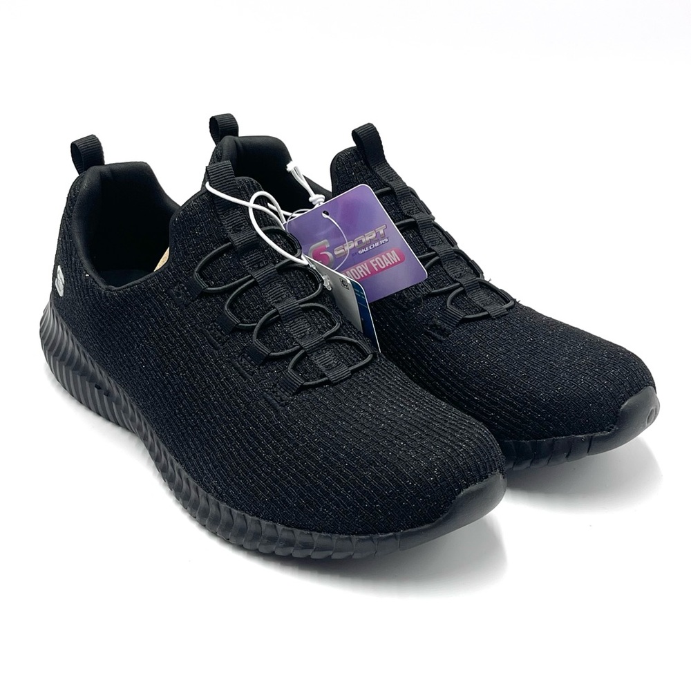 Women's S Sport By Skechers Charlize Sneaker Black Size 9.5 New Slip On Skechers